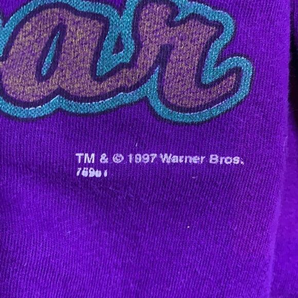 VINTAGE 90s Looney Toons Varsity Taz Single Stitch - Picture 4 of 5